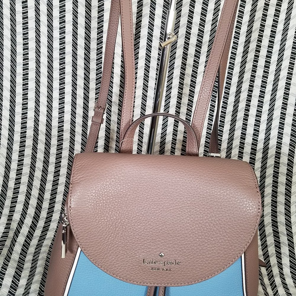 kate Spade Leila Medium Blue Backpack Colorblock - Picture 7 of 13